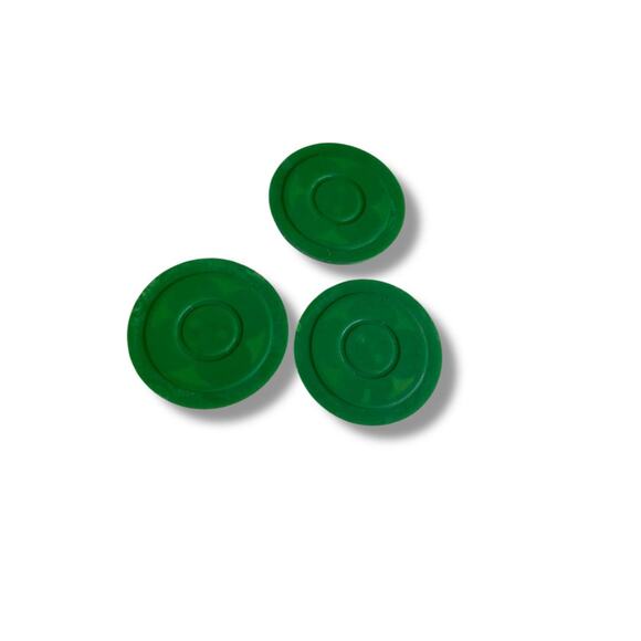 Set of 3 Green Midcentury Buttons Acrylic Clover Design 1.1" (28mm) - Picture 4 of 5